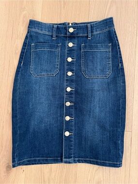 Dex Button-Front Denim Skirt